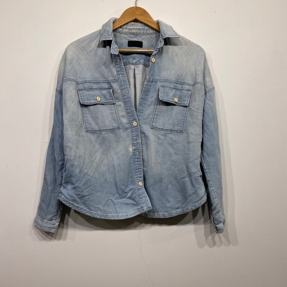 Koral Chambray Denim Long Sleeve Button Down Shirt
